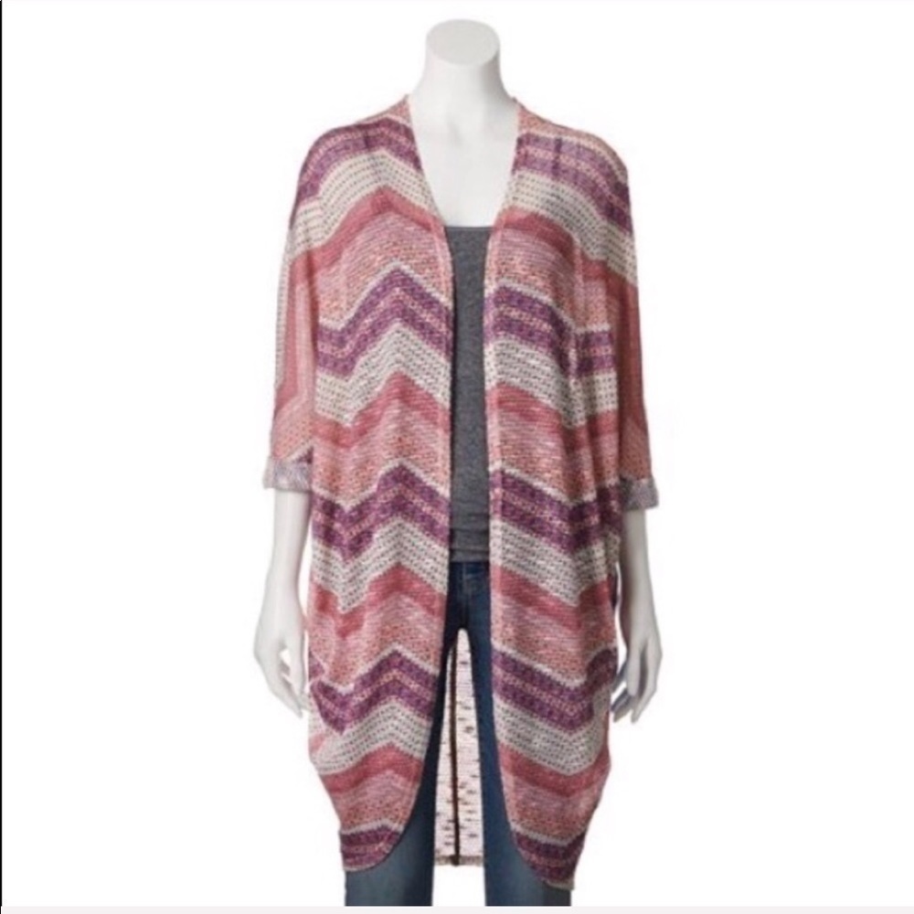 MUDD lightweight pastel chevron cocoon cardigan Jr size medium